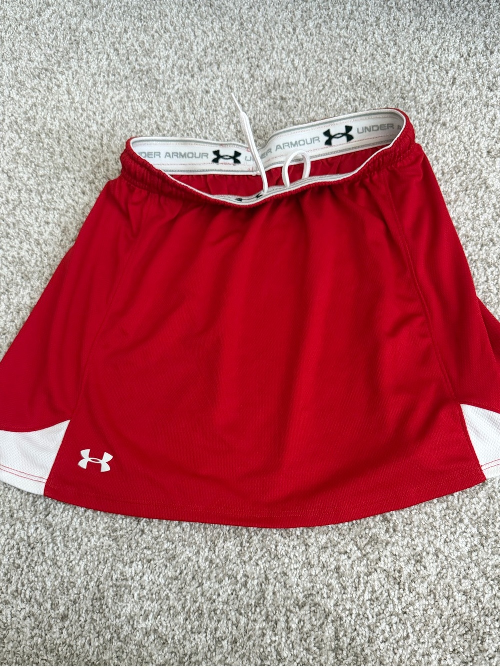 Under Armour Women's Force Athletic Kilt Team Lacrosse Skirt Red White MD